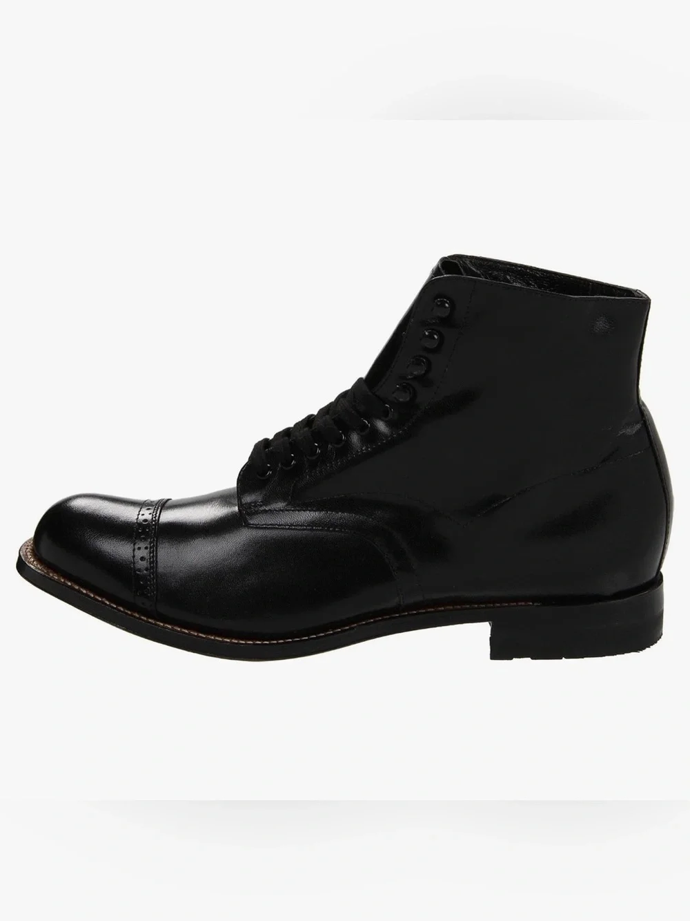 Men's Stacey Adam’s Madison Black Leather Lace-Up Dress Boot